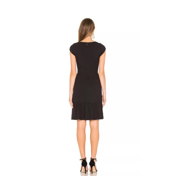 Rebecca Taylor Honeycomb Scalloped Black Dress - Picture 2 of 9